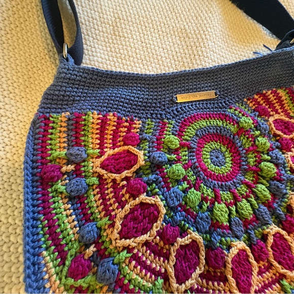 💙Handknit Multicolor Crochet Crossbody Bag Handmade in Vancouver Island - Picture 2 of 13